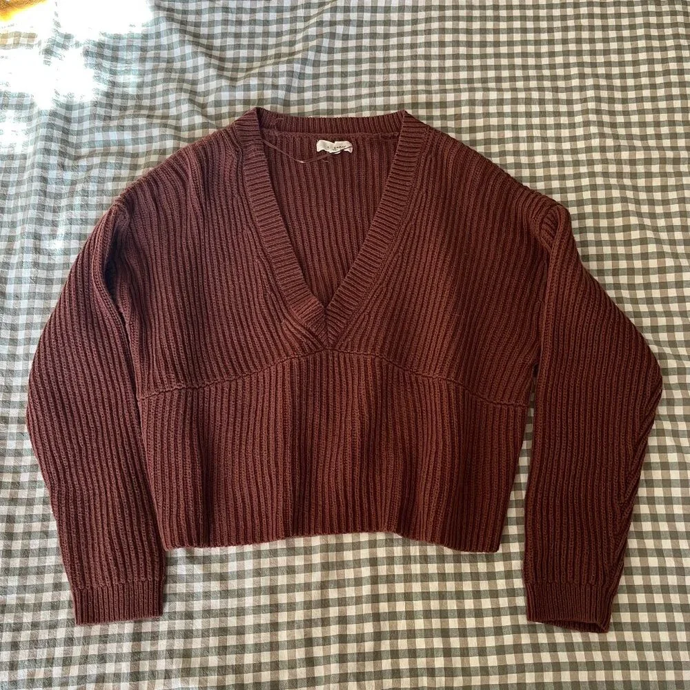 LA Hearts Cropped Side Slit Sweater - Picture 1 of 5